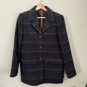 Havre’ Bernard by B Holtzman Women’s Wool Blend Vintage Plaid Coat Lined 8